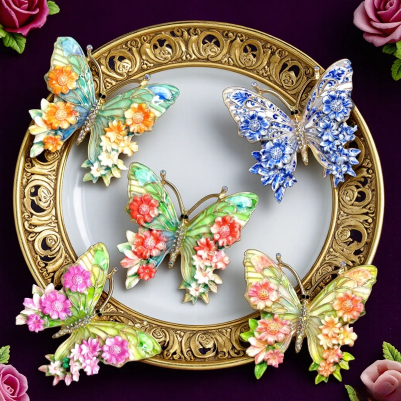 Baroque Luxury Beautiful Colorful Butterfly Insect Design Brooch for Men and Women, Jewelry Accessories, WeddingHolidayPartyGift