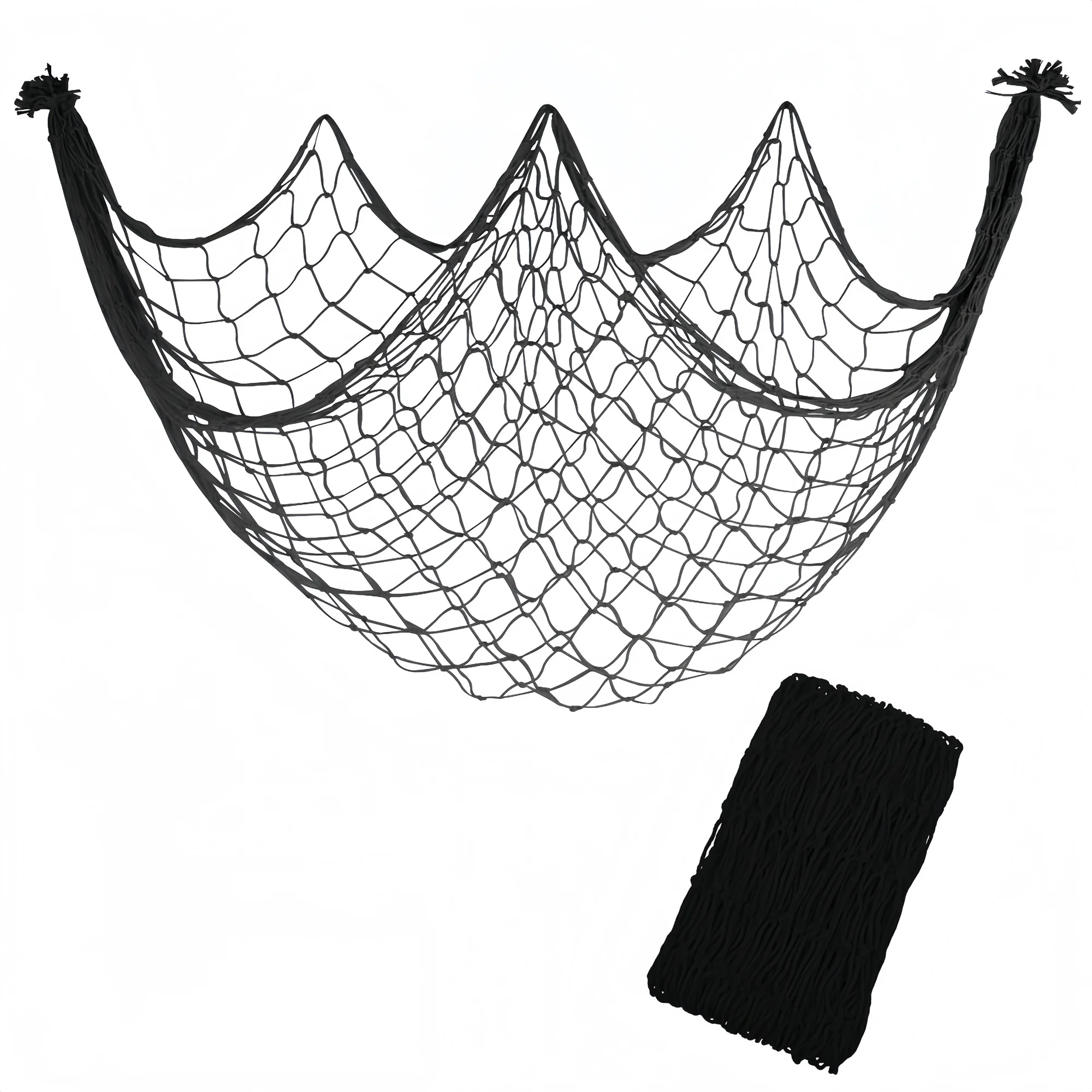 Decoración de red de pesca de 80x40 pulgadas, malla náutica de material natural grueso, decoración de techo de mesa de pared para fiesta de Navidad de Halloween