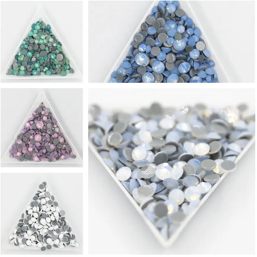 

All Sizes Blue/Green/White/Pink Opal Crystal Hotfix Rhinestone decoration Flatback Nail art Glass HotFix Rhinestones for Garment