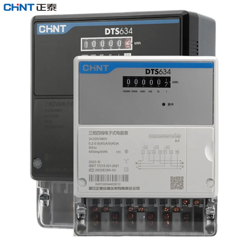 

CHINT CHNT DTS634 220/380 В B KUNLUN Трехфазный четырехпроводной счетчик электроэнергии Трехфазный электронный счетчик электроэнергии