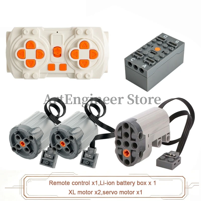 Verbessertes M/L/XL/Servo-Motor-Power-Functions-Set mit hohem Drehmoment, technische Bausteine, kompatibel mit Spielzeug der großen Marken