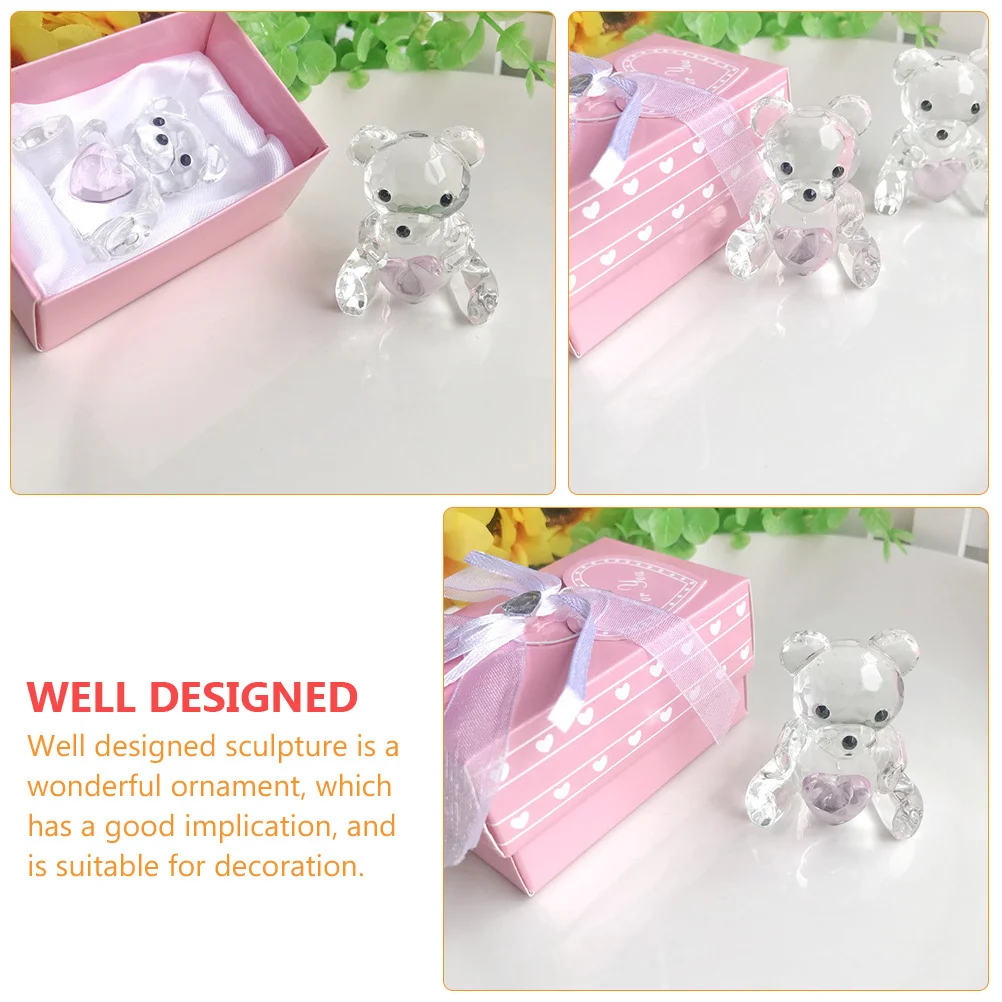 

Crystal Bear Desktop Ornament Elegant Artwork Safe Home Office Decoration Crystal Bear Desktop Ornament