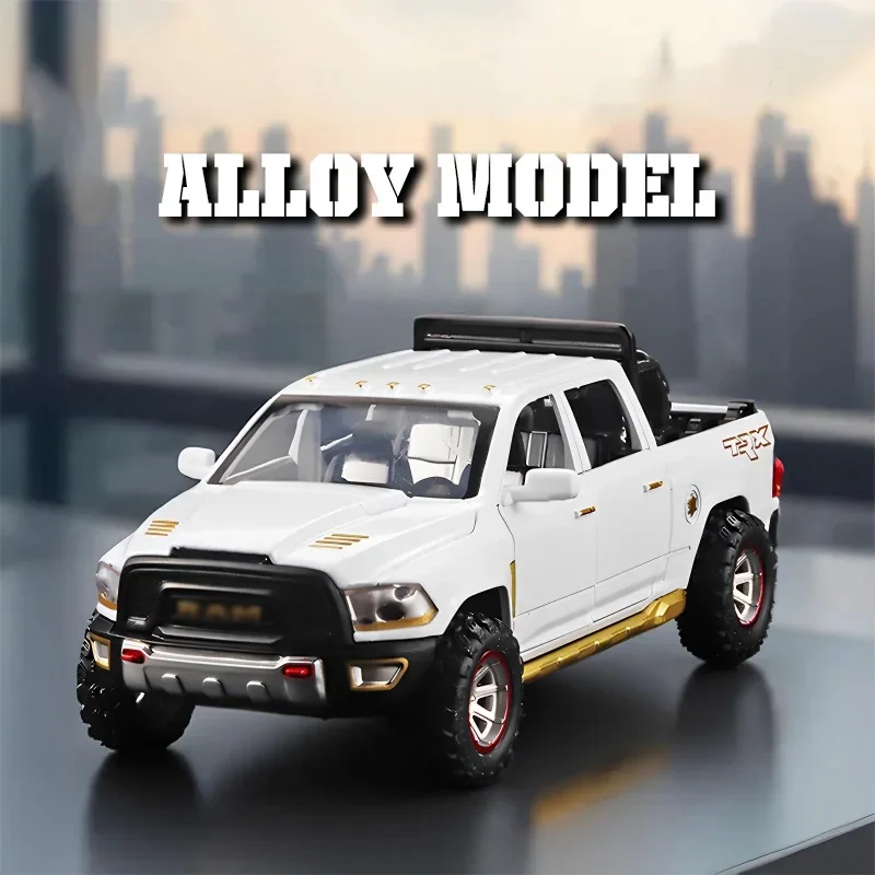 

1:32 крутая модель пикапа TRX из сплава, фары могут быть освещены, имитация свистка, изысканные настольные украшения
