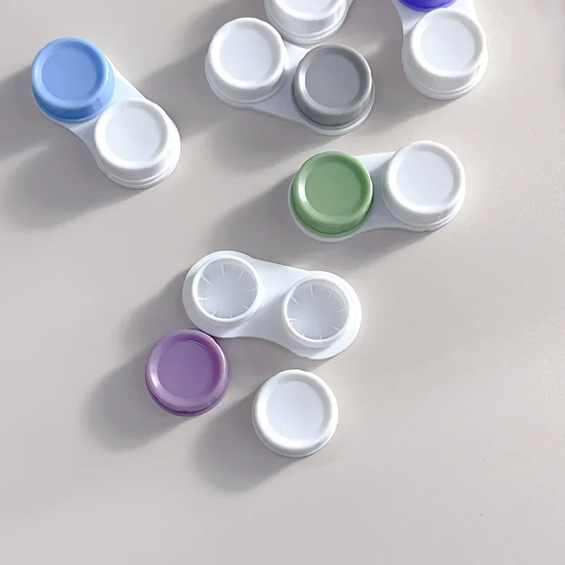 1Pc Colored Contact Lenses Case L+R Contact Lens Case for Eye Contact Travel Kit Lens Container Holder Small Eyewear Accessories