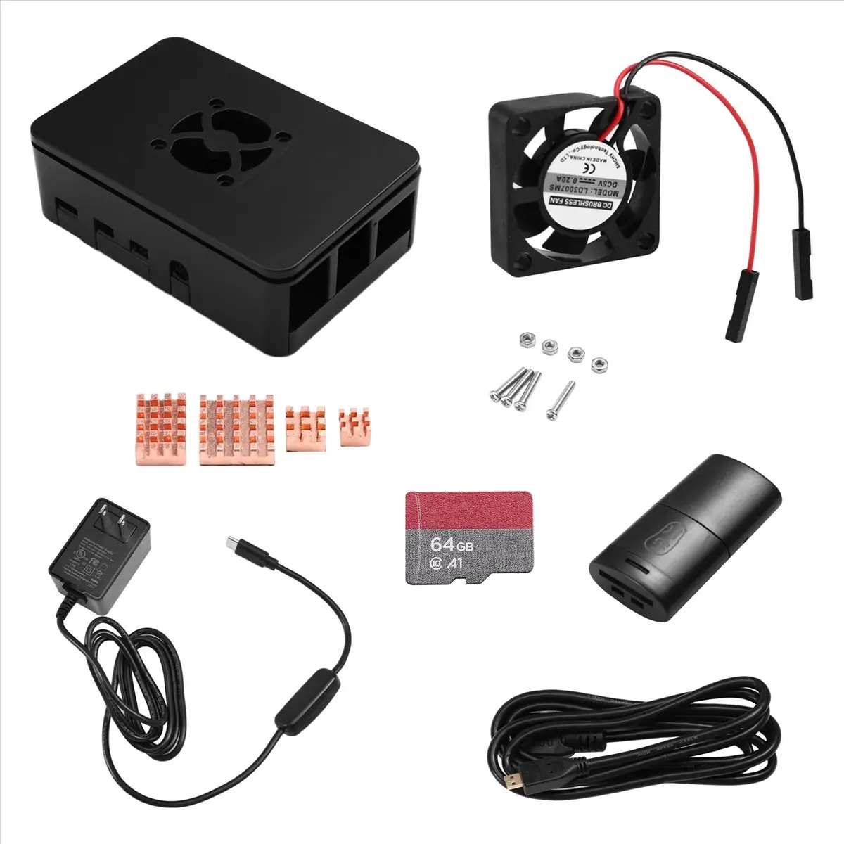^&*Summer sale- For 4B Kit with Case Cooler Memory Card Heatsink for DIY Projects and Electronics Enthusiasts US PLUG
