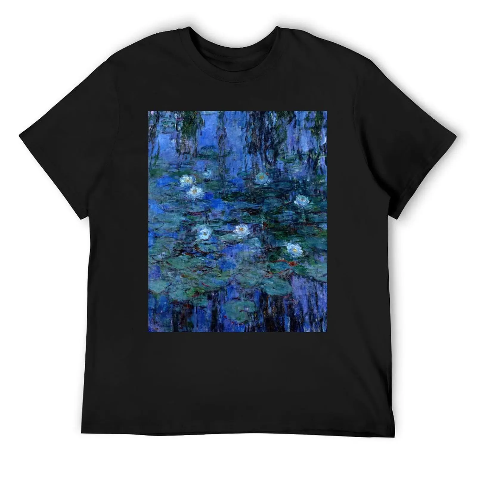 Water Lilies Monet vibrant blue T-Shirt vintage clothes essential t shirt plus sizes anime figures mens graphic t-shirts funny