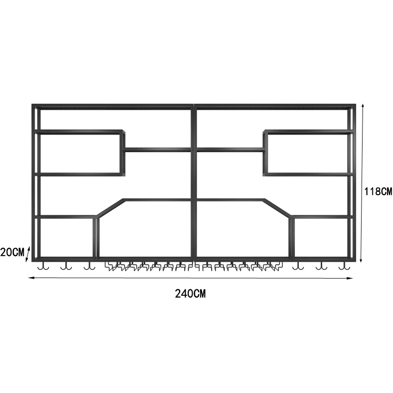 

Шкаф для вина Полка Настенная подвесная полка Подставка для вина Барная стойка Ресторан креативный кованый утюг по индивидуальному заказу