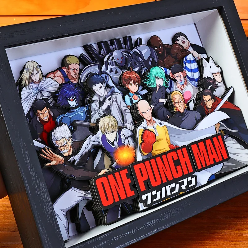 อะนิเมะ ONE PUNCH-MAN 3D แฮนด์เมดภาพวาดศิลปะไซตามะ เกโนสการ์ตูนรูปสะสมภาพเครื่องประดับตกแต่งห้องนอนแฟนของขวัญ