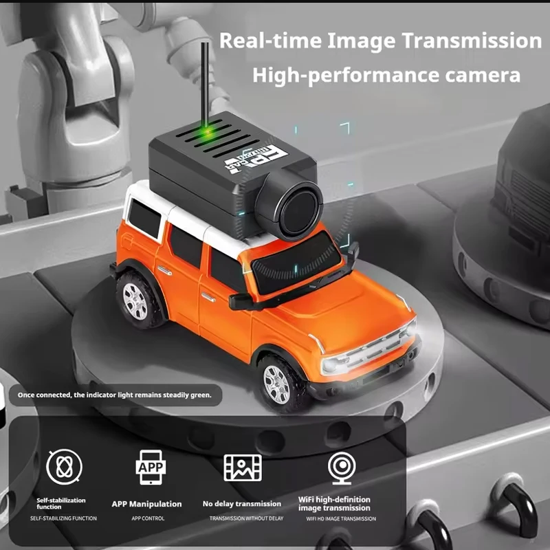 WLtoys RC-auto's 1:64 Mini 6406 6406C HD-cameratauto 120 °   Groothoek 2.4G mobiele APP 720P Dual Control Mini Car Desktop-speelgoed