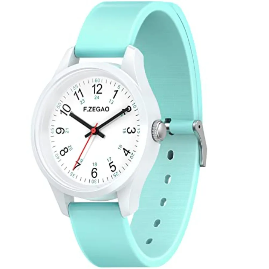 

Large Dial Waterproof Watches for Women, Easy Read Simple Nurse Watch with Second Hand, Ladies Watches with Silicone Band for S