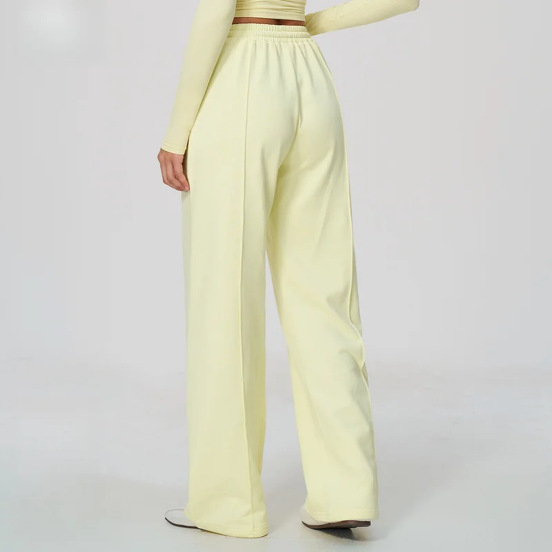 High Waisted Loose Straight Leg Sweatpants For Women With Pockets Elastic Drawstring Casual Athletic Pants Versatile Trousers