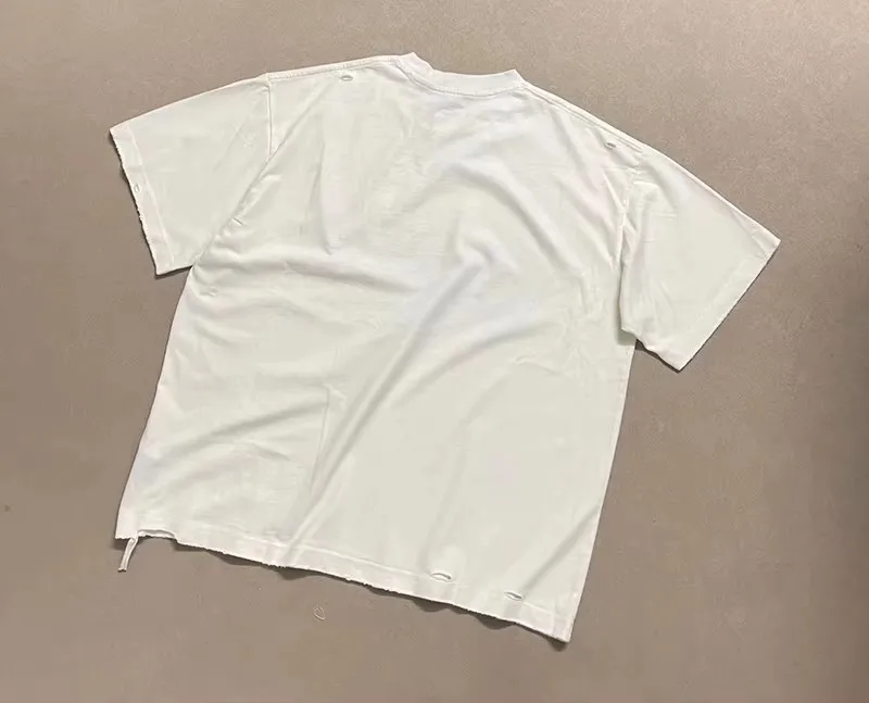 Damaged Hole Apricot Satoshi Nakamoto Oversized T Shirt Men Women High Quality Cracked Graphics Print Tee Tops T-Shirt