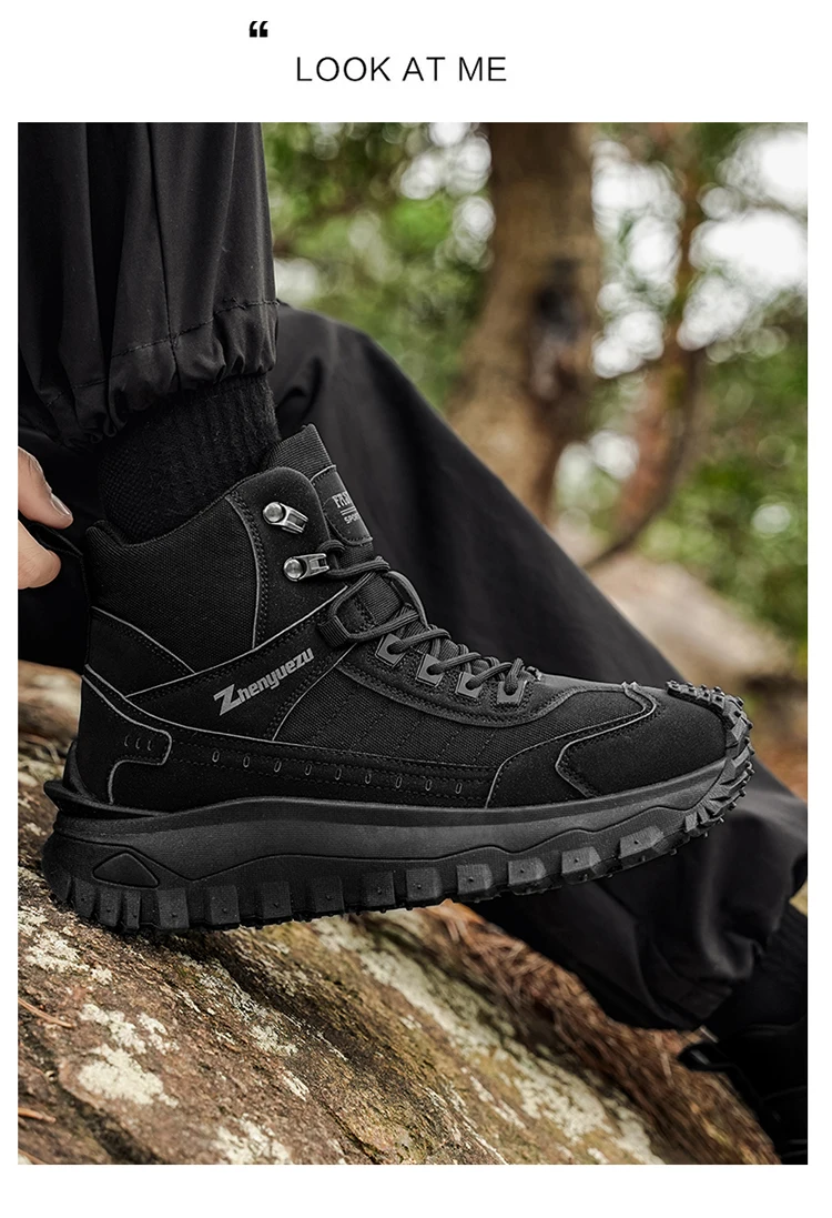 Neue Herbst-High-Top-Sport-Wanderstiefel in großen Größen, bequem mit dicken Sohlen, leicht und lässig, geeignet für tägliche Outdoor-Aktivitäten, Wandern, Reisen, Bergsteigen und Campingausrüstung für alle Jahreszeiten. – Detail 16