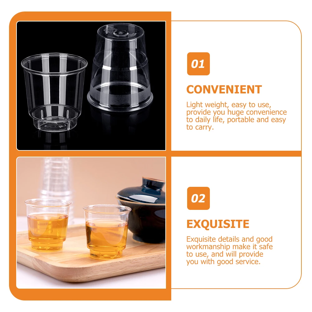 

100 Pcs Cup Plastic Disposable Plastic Cup Lightweight Portable Stackable Unbreakable Sip Dome Clear Water Cups