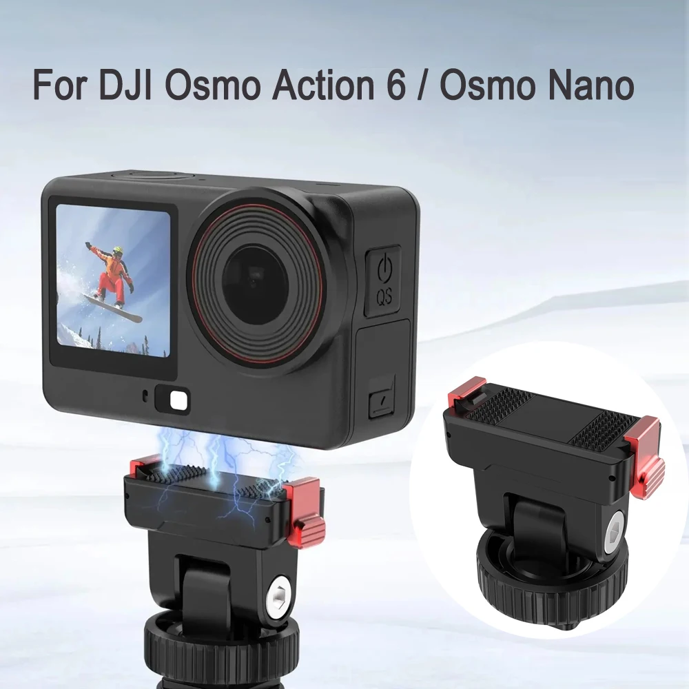 PULUZ Plastic Magnetic Camera Base For DJI Osmo Action 6,360 II,Nano Camera Quick-Release 1/4 inch Screw Hole Cold Shoe Mount