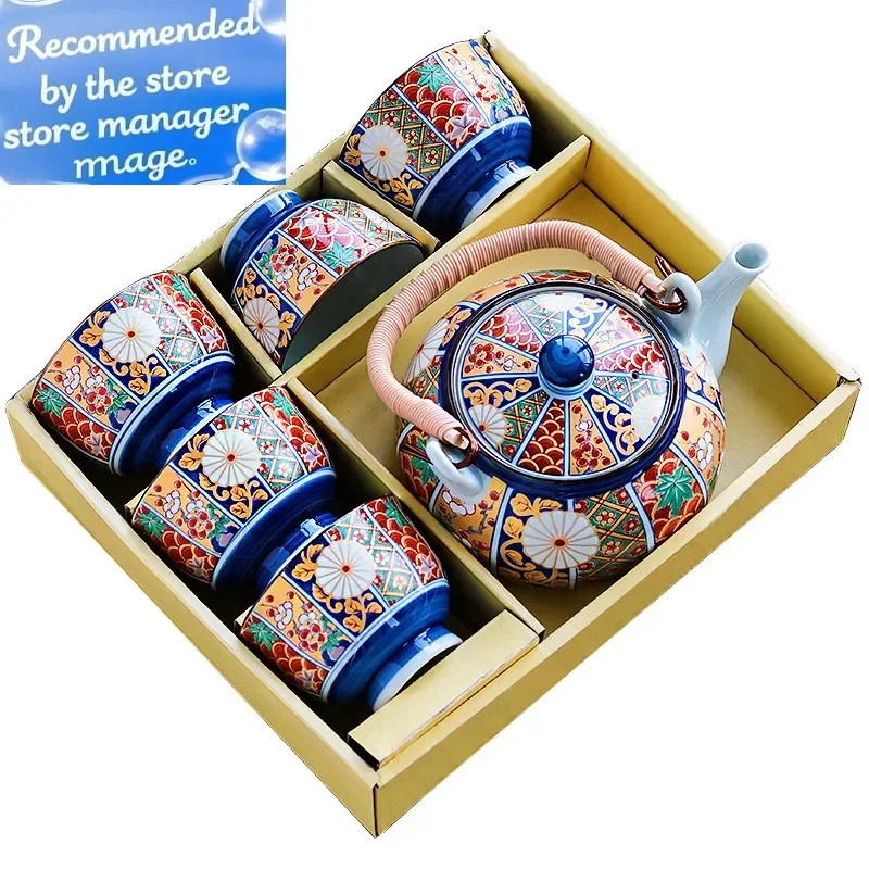 

6pcs Gift Box Teaware for Turkish Porcelain Ceramic Luxury Cup and Saucer Floral Coffee Tea Cup Mug Jug Set with Teapot