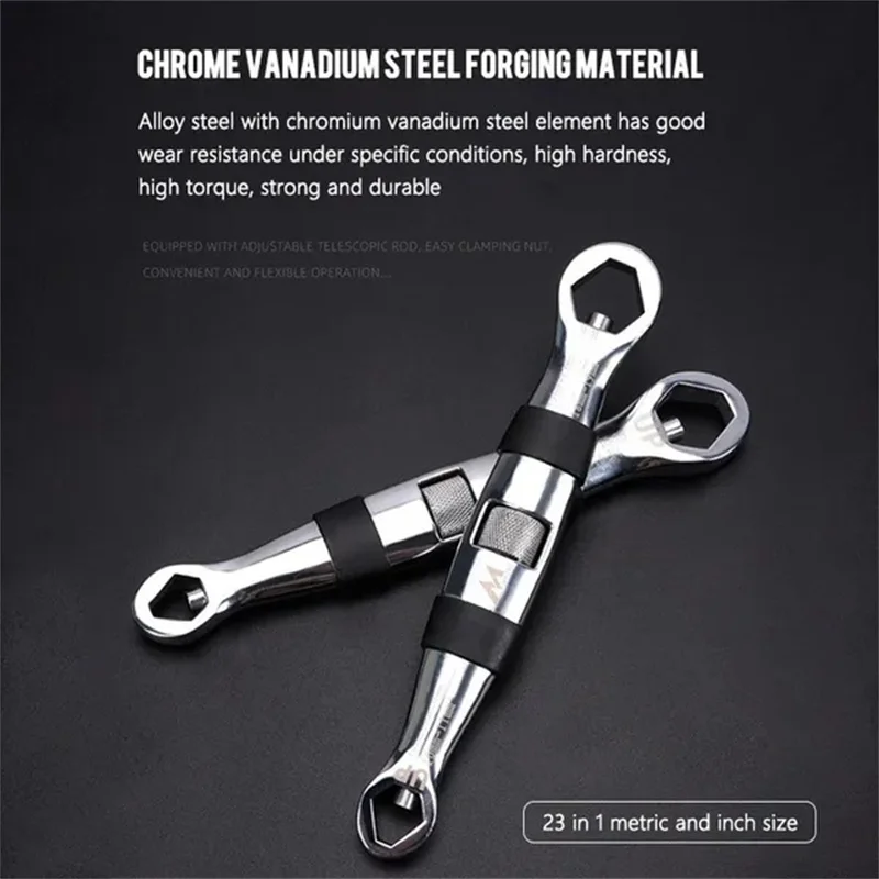 Universal Wrench 23 In 1 Wrench Set Ratchet Adjustable Wrench 7-19 Mm Wrench Universal Open End Wrench Flexible Multifunctional