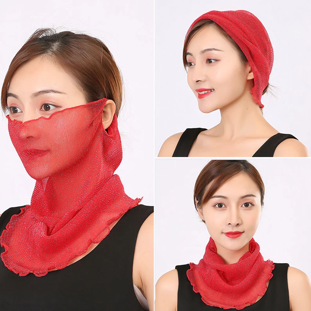 

2pcs Scarf Sunscreen Veil Neck Gaiter Face Mask Summer Lightweight Thin Protection Wrap for Women Outdoor Running Hiking Dust