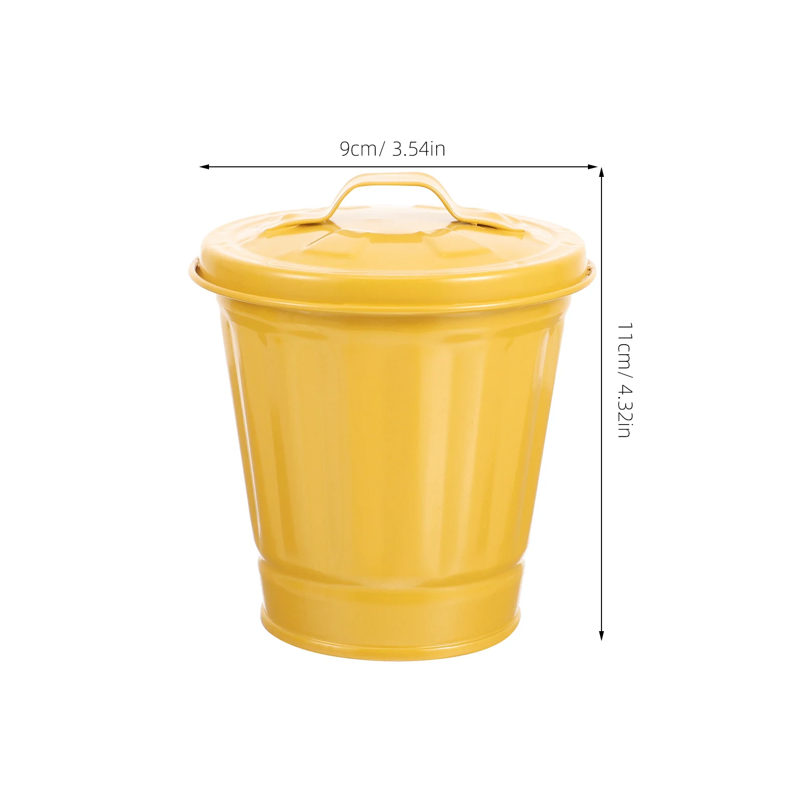 

2Pcs Desktop Waste Container Compact Metal Garbage Bin for Tabletop Study Room Living Room Decorative Small Trash Bucket Holder