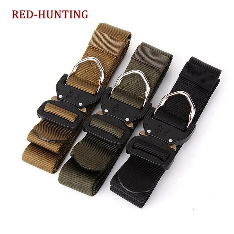 Top Nylon Tactical Belt Hunting Camping Tactic Belt Military Equipment Portable Outdoor Training Waist Straps Safety Combat Belt