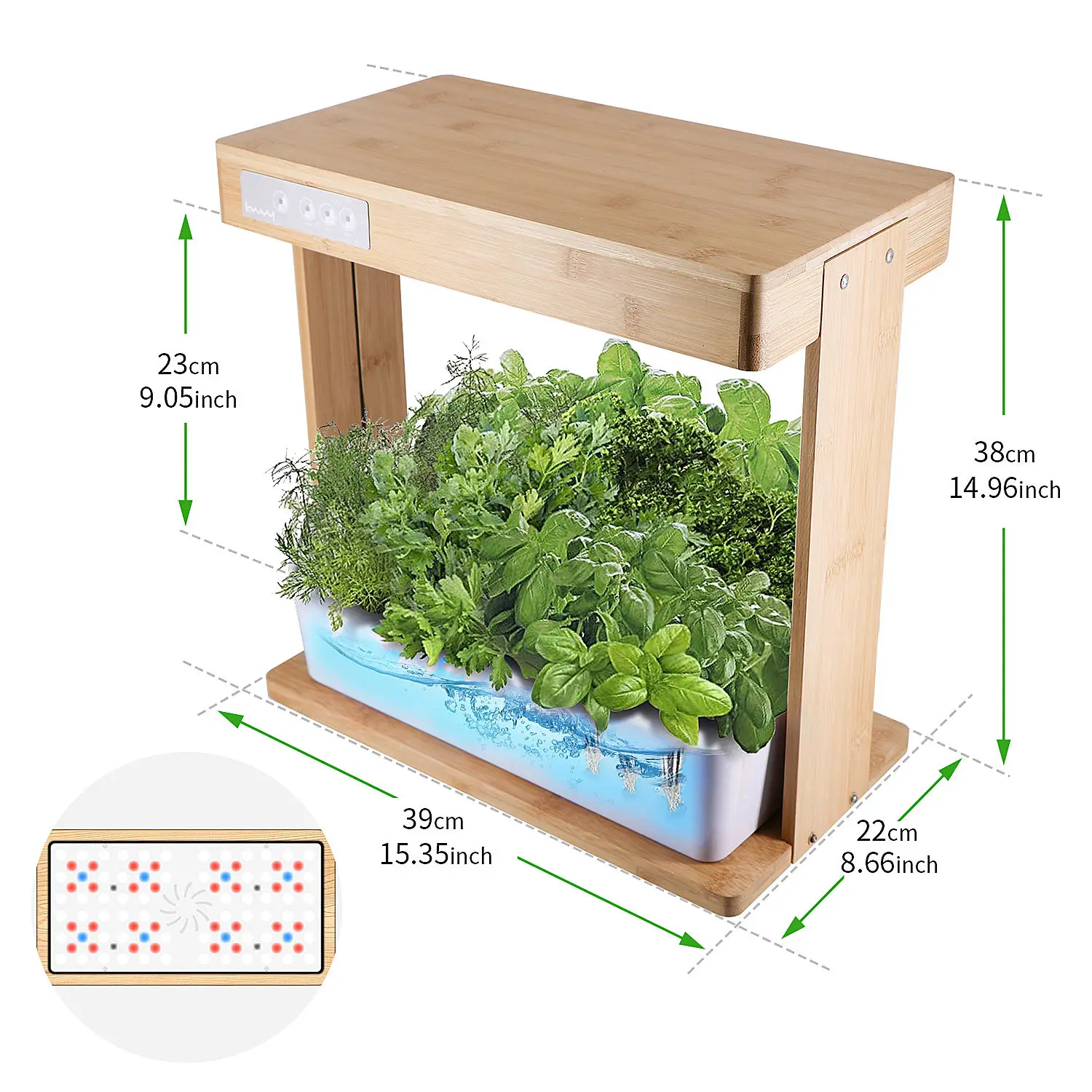 Brand IGS-05 Bamboo Nature 8pods Home Hydroponic Growing Systems Home Hydroponic System Indoor Hydroponics for Kitchen Indoor