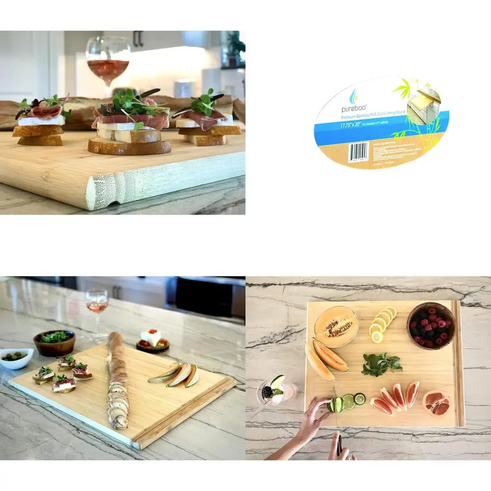 

Универсальная разделочная доска из бамбука — 8 размеров для стандартных слотов, 17,75 Вт x 20D x 3/4H