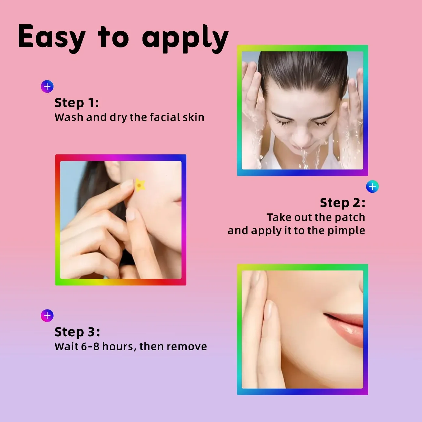 40pcs pieces of multi-color star acne patches, facial acne patches, concealer acne patches, and pimples patches, ultra-thin.
