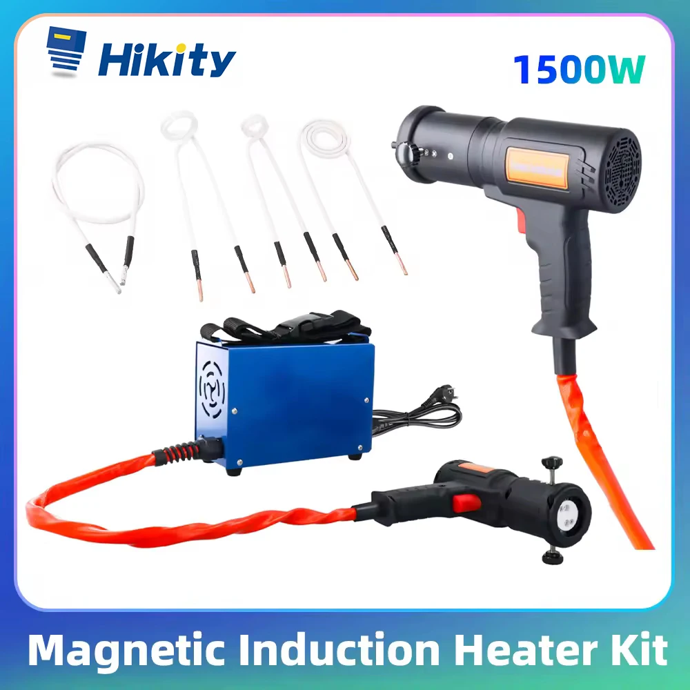 Zestaw ręcznego nagrzewnicy indukcyjnej Hikity 1500W, przenośny nagrzewnica do nakrętek, dzielona konstrukcja, do podgrzewania zardzewiałych, zamrożonych, korozyjnych śrub.