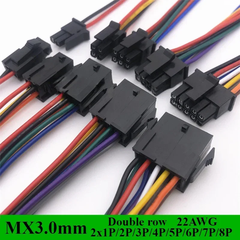 

MX3.0mm Double Row Micro 5557 5559-3.0 Male Female Air Docking 22AWG Electronic Cable 43025 43020 Terminal wire length 20cm