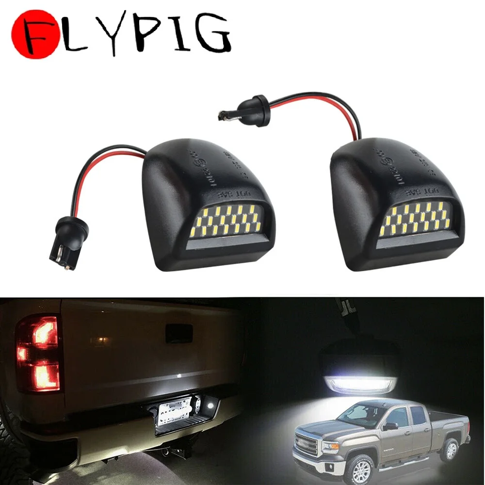 LED License Plate Light For Cadillac Escalade Chevy Silverado 1500 2500 3500 Suburban Tahoe GMC Sierra 1500 Yukon XL Tag Lamp