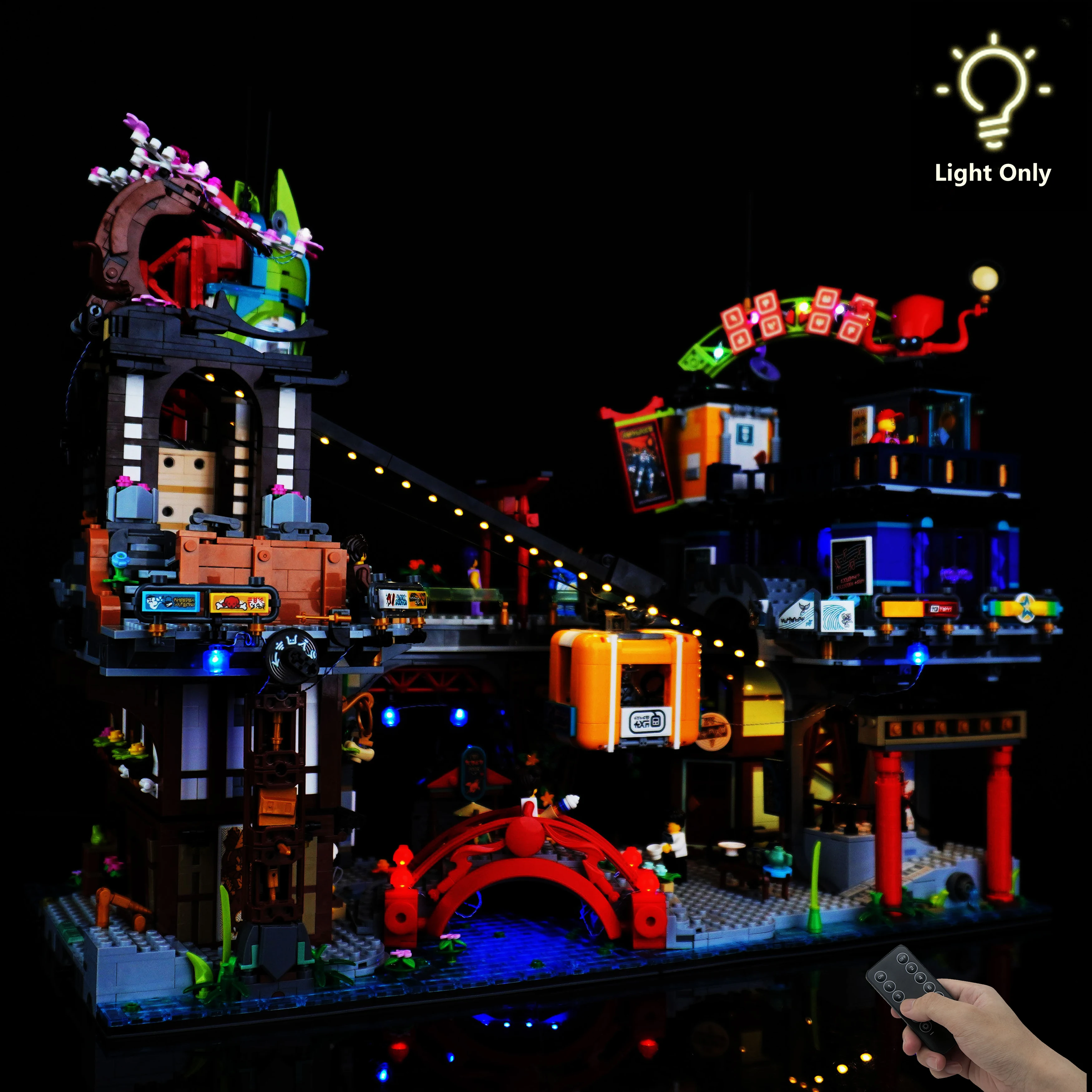 مجموعة إضاءة LED متوافقة مع 71799 مكعبات بناء شارع السوق الحضرية مجموعة إضاءة زخرفية للعرض (الأضواء فقط) #6