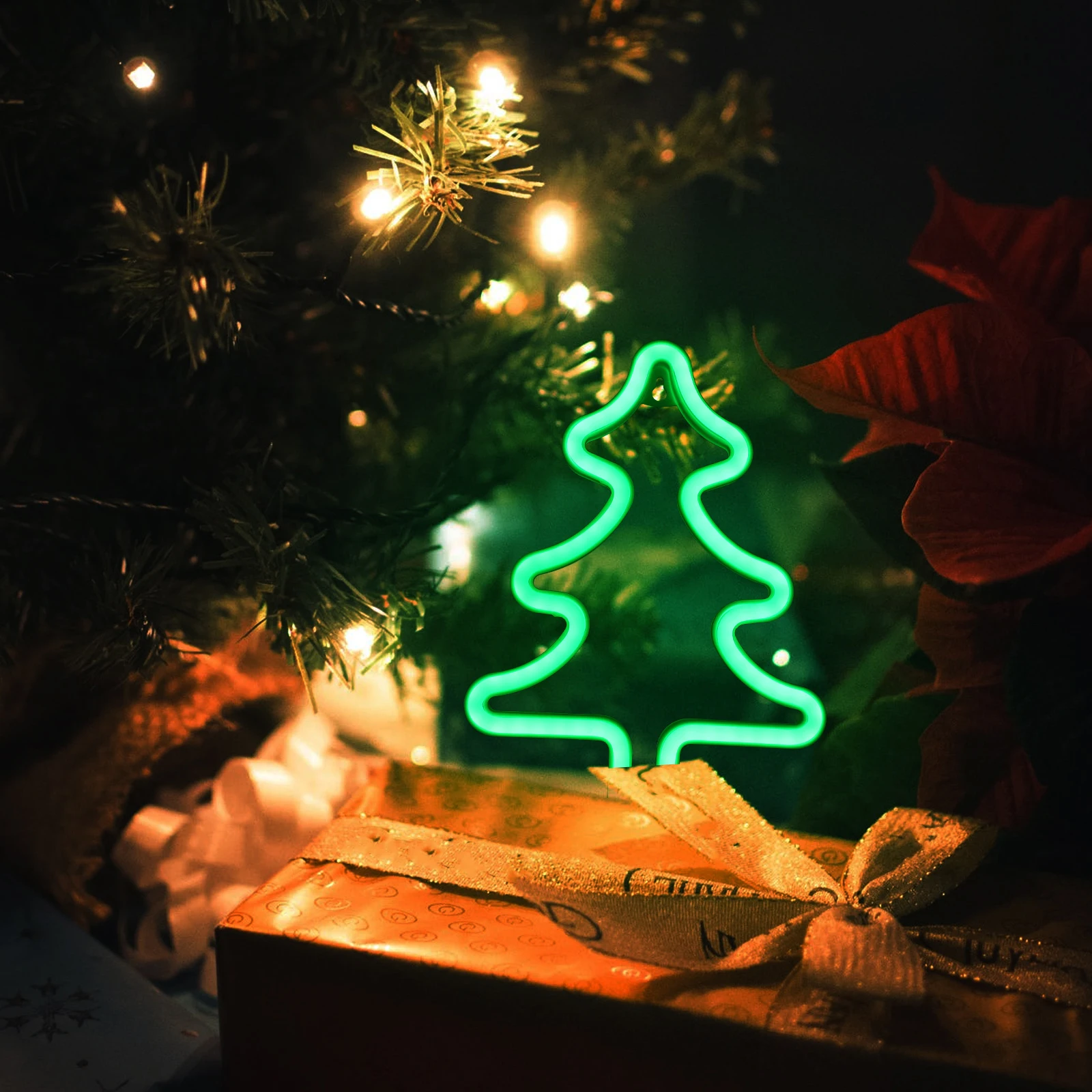 

Christmas Tree Decoration LED Light Neon Decor Acrylic Lighting Xmas Ornament Warm Glow Bedroom Living Room Office Party Wall