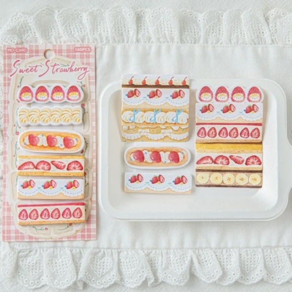 180 Uds. Etiqueta adhesiva de la serie Kawaii Cake Shop, pegatina autoadhesiva para álbum de recortes con apariencia de pastel, pegatina para mensaje