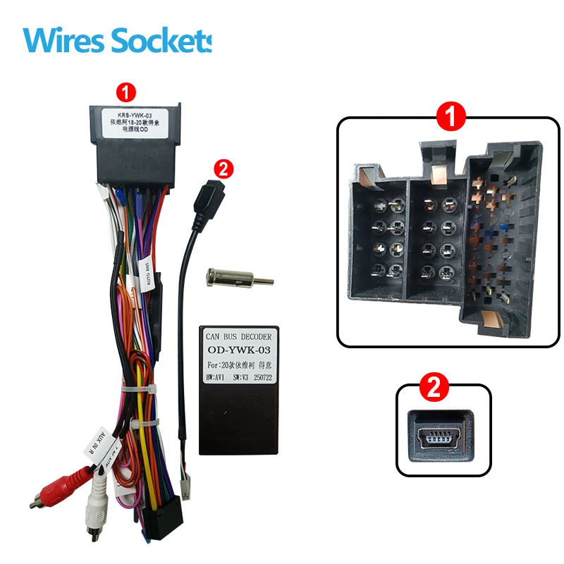 16pin android Car Radio stereo Canbus box Wiring plug Harness cable adapter For Iveco Daily Bronte KLEN 2020