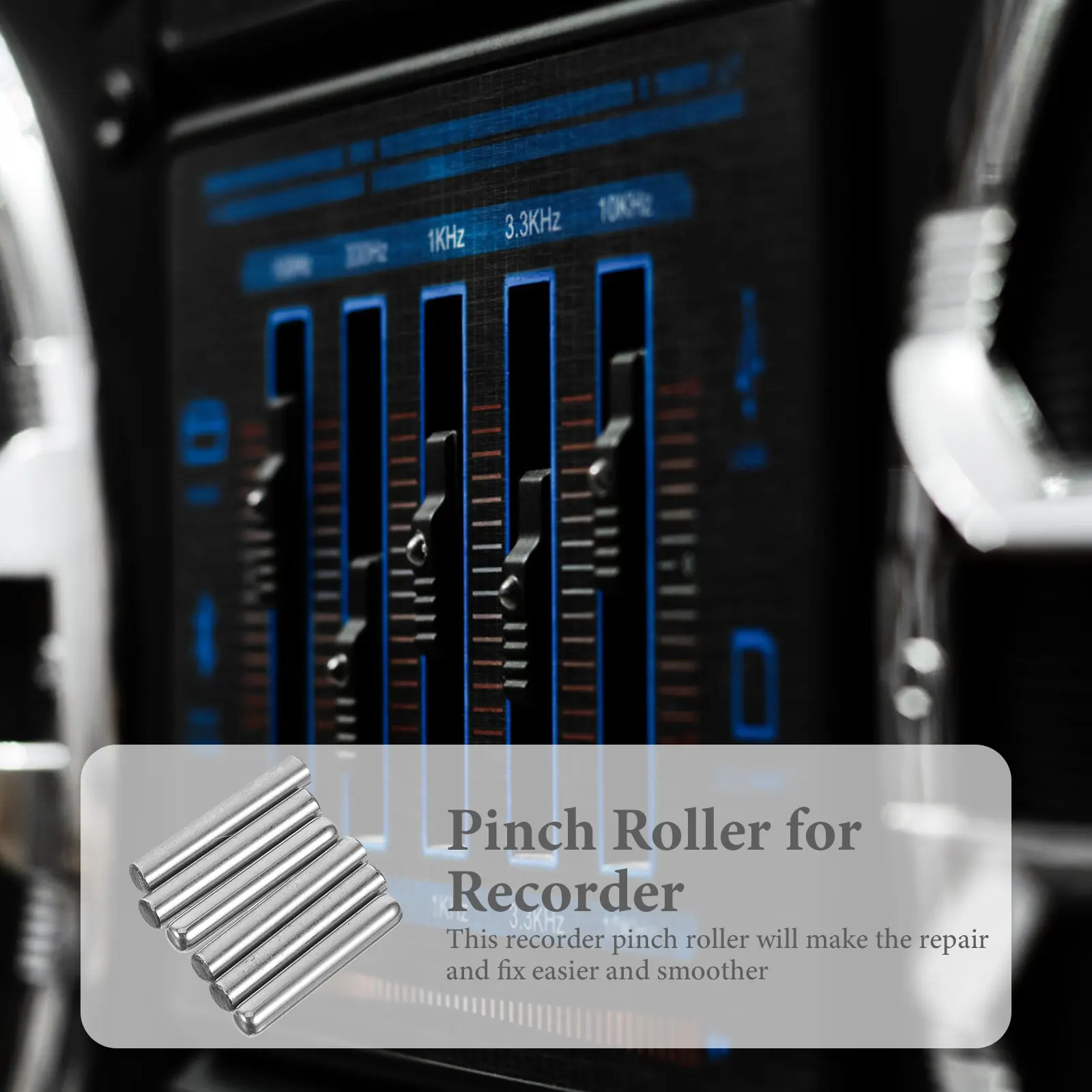 

20pcs Pressure Cassette Deck Pinch Roller For Audio Recorder Repair Silver Rubber Replacement Strong Durable Copper Material