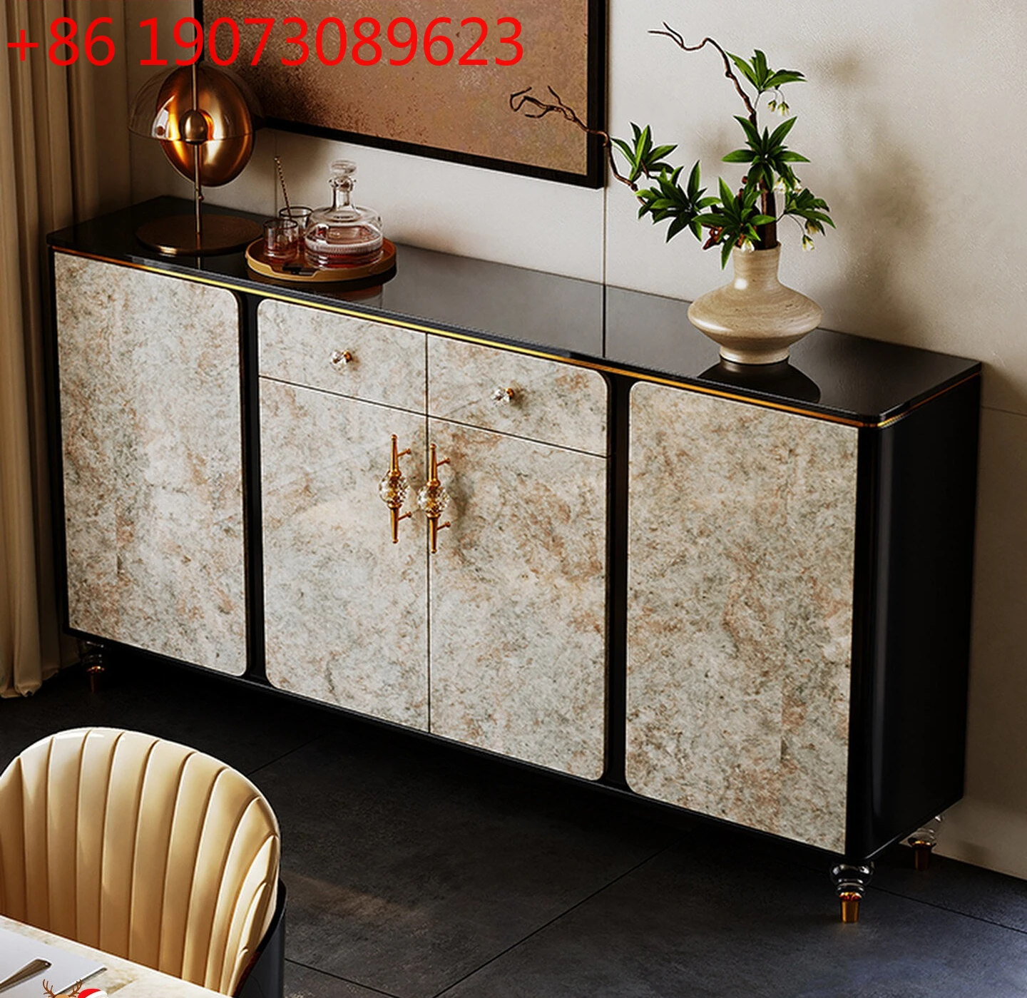 

Итальянский минималистичный боковой шкаф, роскошный высококачественный настенный встроенный шкафчик для гостиной