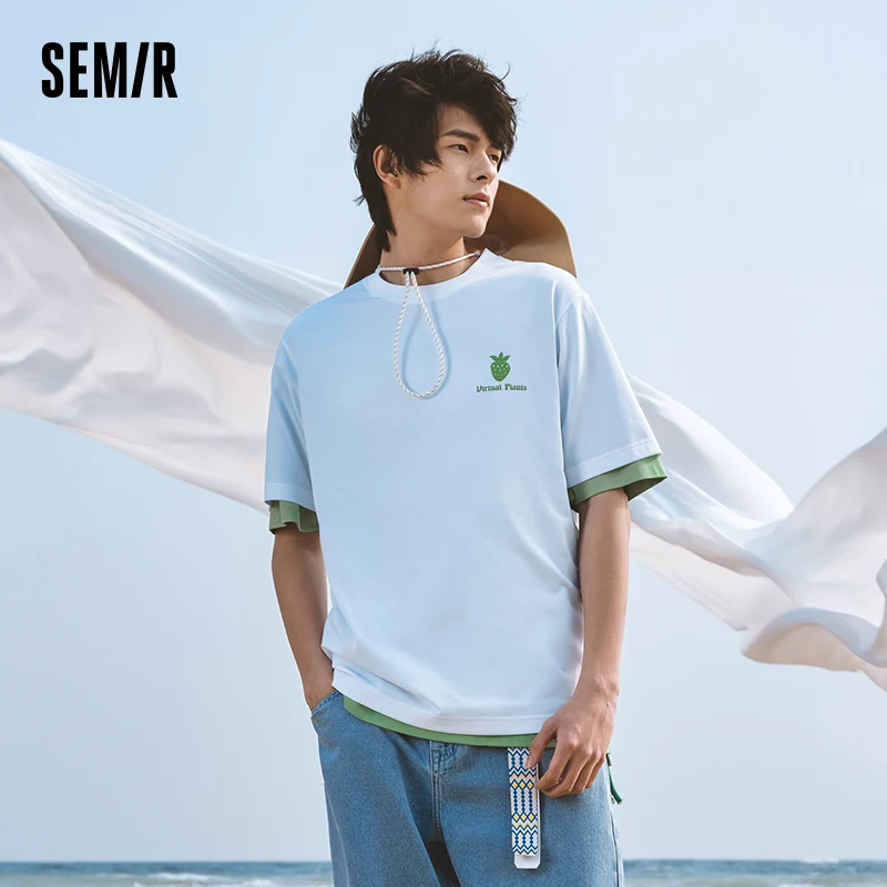 Semir Short Sleeve T Shirt Men 2023 Summer New Cool Antibacterial Relaxed Fashion Daily O Neck Couple Top