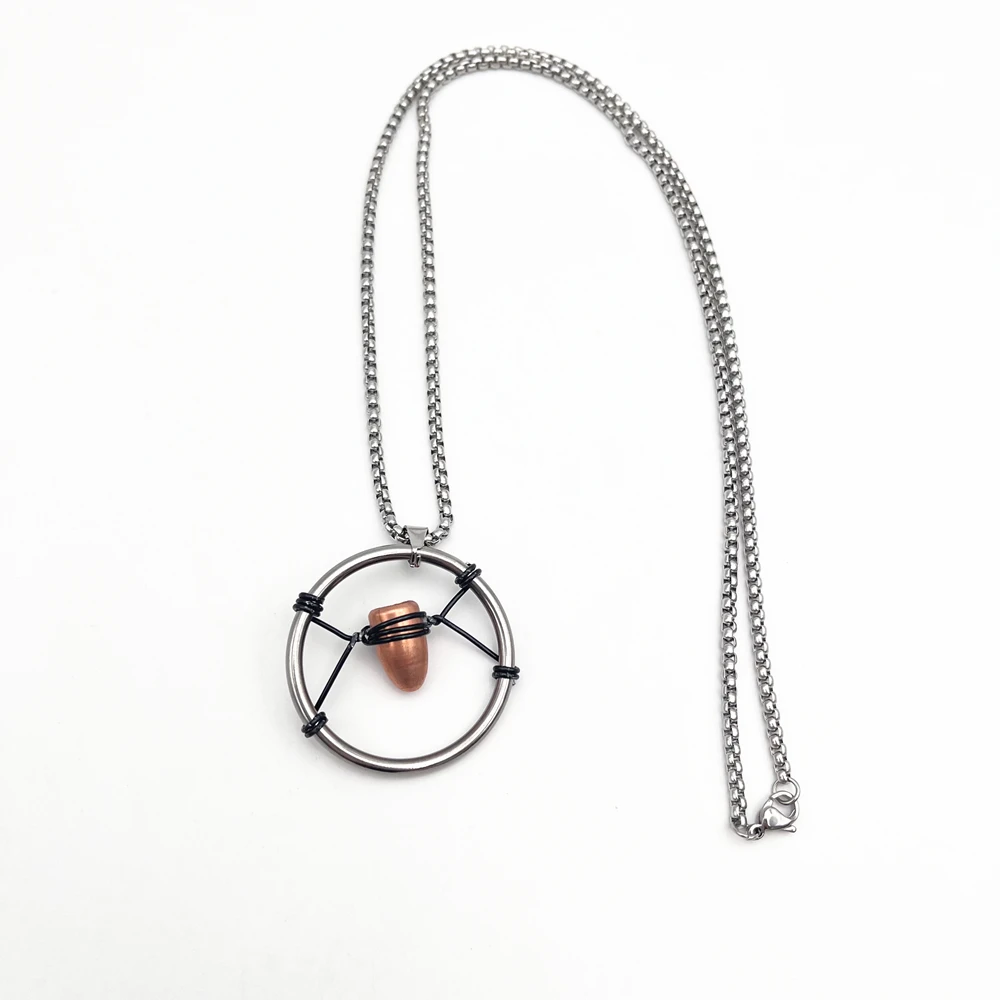 Game Punk V Vincent Valerie Cosplay Necklace Unisex Cyberpunk Metal Retro Bullet Pendant Carnival Party Jewelry Accessories Gift
