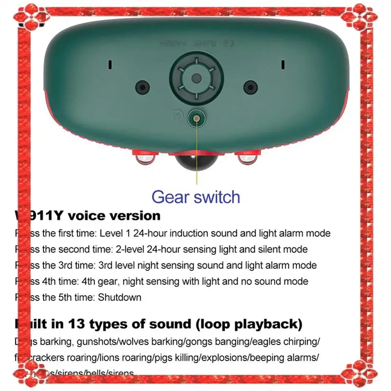 จัดส่งตลอด 24 ชั่วโมง Solar Motion Sensor Alarm Solar Sensitive PIR Motion Sensor Barking 129Db เสียงคําเตือน