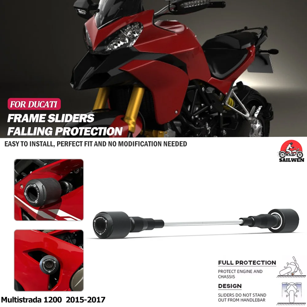 

For Ducati Multistrada 1200 / S / S D air / Pikes Peak 2015-2017 Motorcycle Frame Sliders Protector Crash Protecti