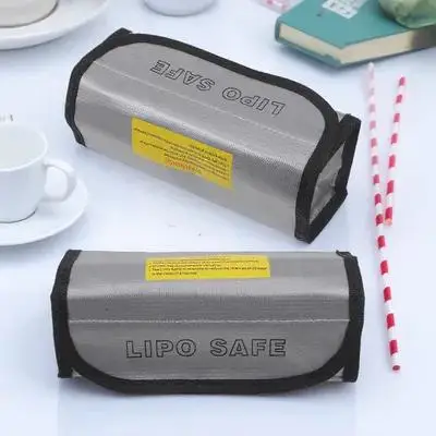 

2Pcs Fireproof Explosion-Proof Safety Protection Bags High Temperature Resistant Lipo Storage Pouches for Aircraft