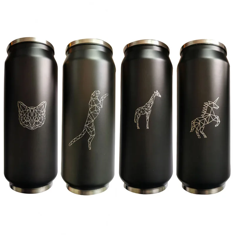 

Animals Pattern Beverage Can Hot Insulation With Straw Thermos Garrafa Termica Stainless Steel Water Bottle 300/500ml