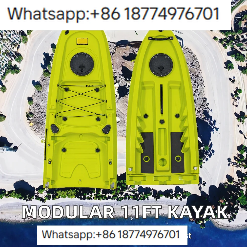 Outdoors Single Paddler 3.3Meter 11FT Sit-On-Top Ka for Recreation & Fishing Portable HDPE Construction 1 Person Capacity