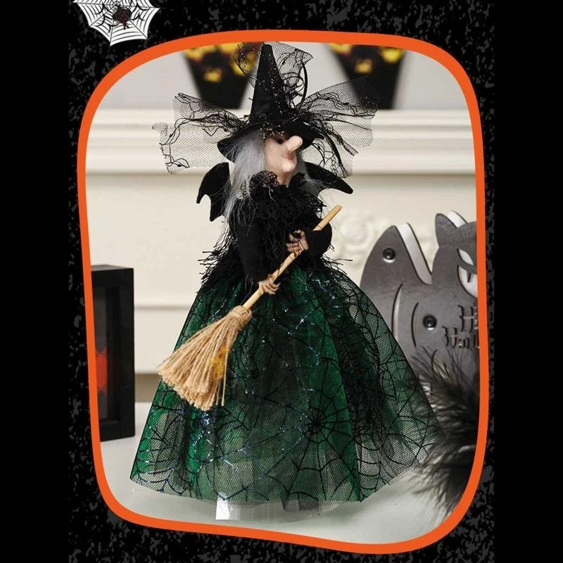 97QCハロウィーン装飾魔女人形のためのデスクトップ飾りのためのクリエイティブパーティーのための装飾小道具