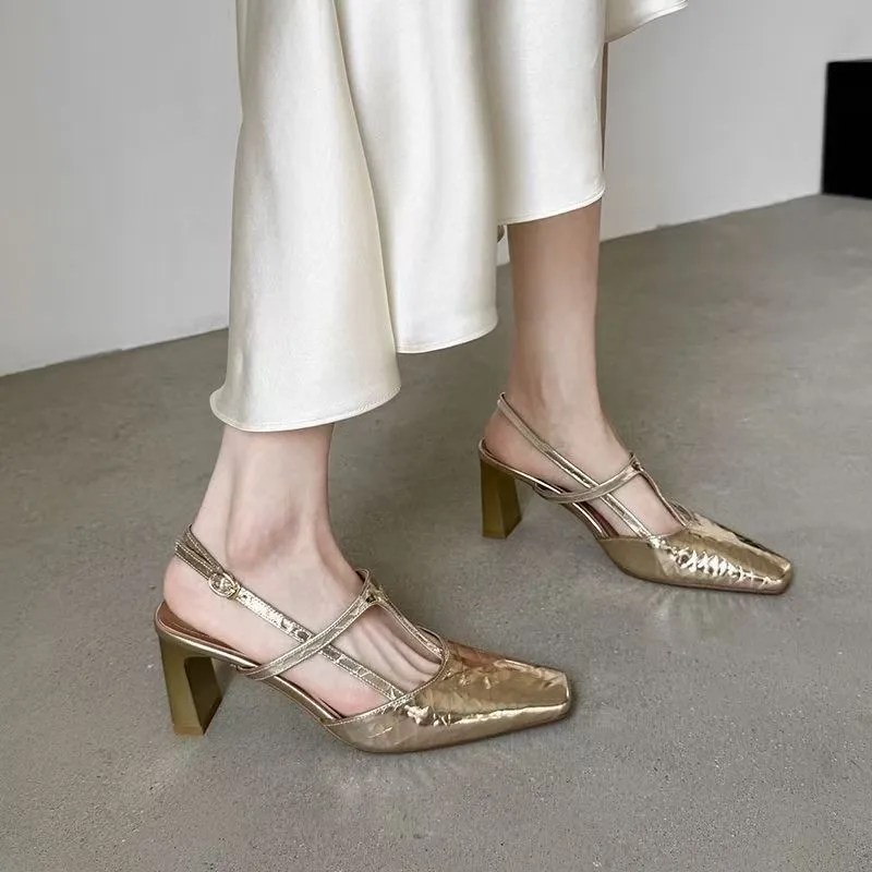 

Loose Ankle Strap with Head Buckle, Half-length Strap, Fashionable, Versatile, Comfortable and Slip-resistant Women's Sandals