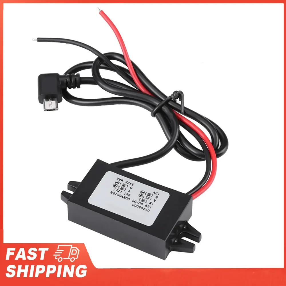 DC-DC 12V to 5V 3A Micro USB Converter Voltage Step Down Regulator for Car Smartphone Car Voltage Converter 12V to 5V Converter