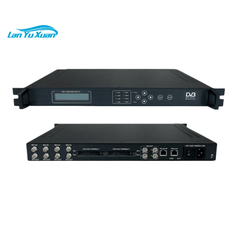 Digital Broadcasting Distribution Systems DVB-S/S2 4-Channel 4xASI RF to IP with CI IRD (Metal)