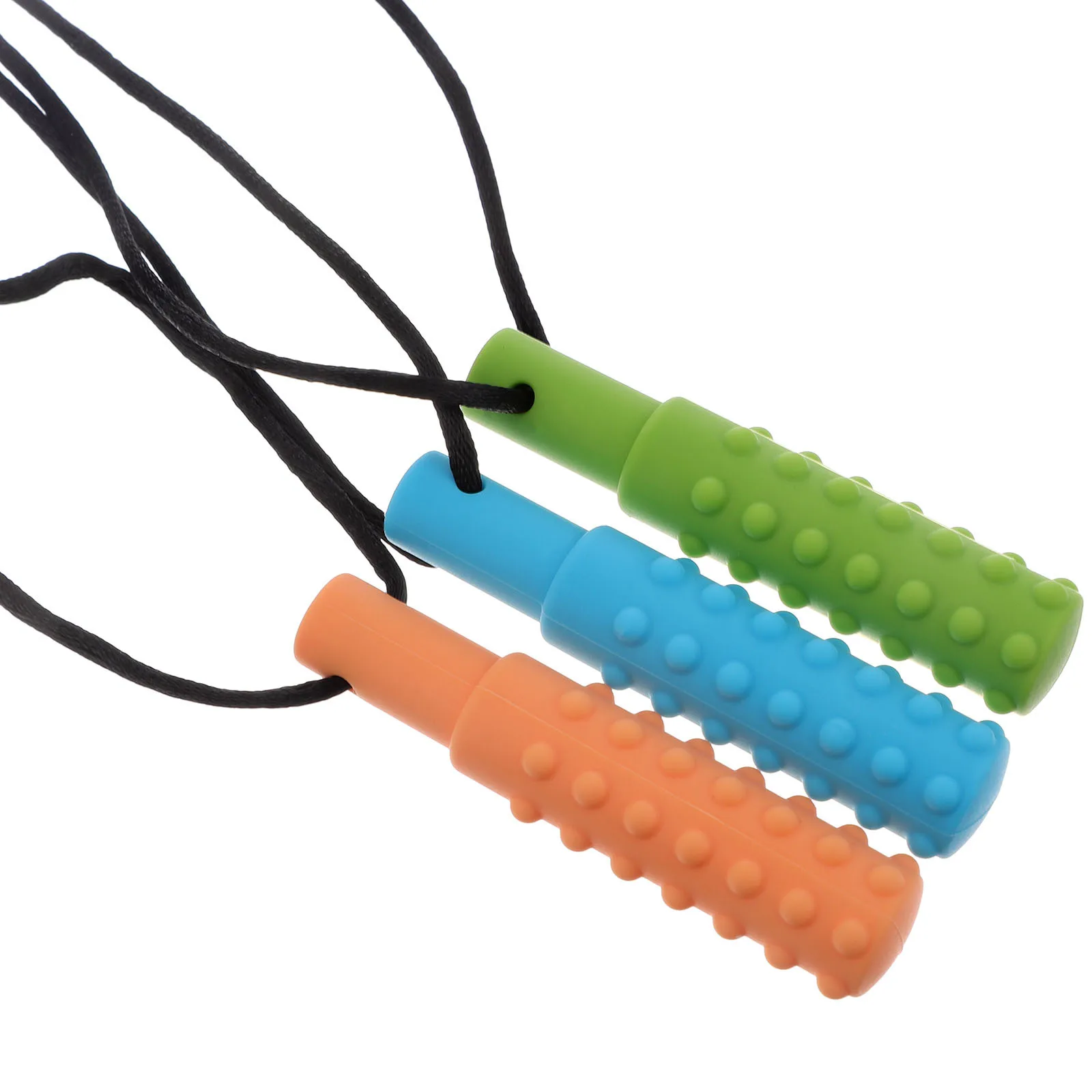 Lot de 3 Colliers de dentition en silicone pour bébé, pour la mastication, le soulagement sensoriel des molaires, le confort des gencives et comme pendentif de dentition pour tout-petit