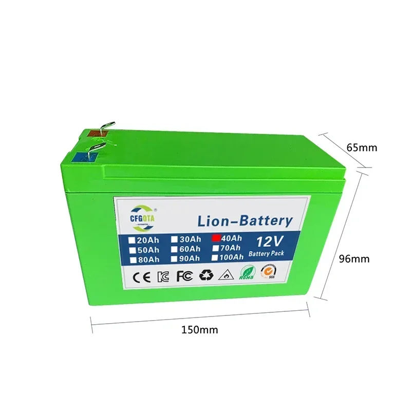 12V Battery 18650 Pack 18650 Lithium  Recharable  Solar Storage  Electric Lighting 12V 3A Charger