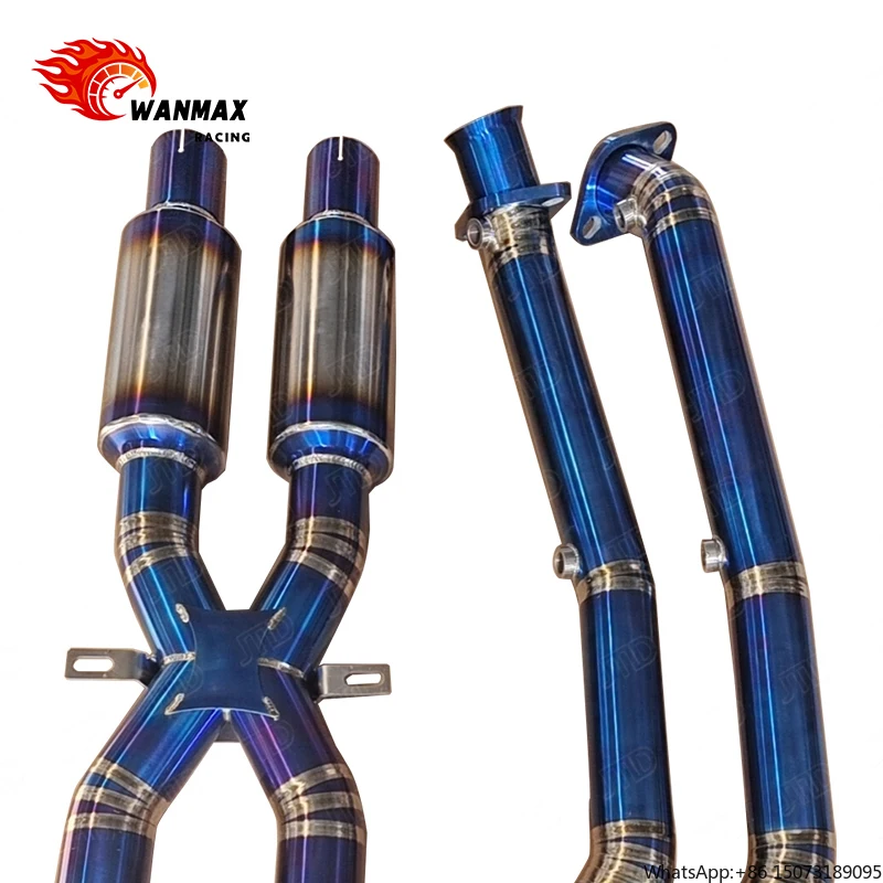 Performance Titanium Valvetronic Exhaust Front Middle X Pipe for  E90 E93 E92 M3 Exhaust view 5
